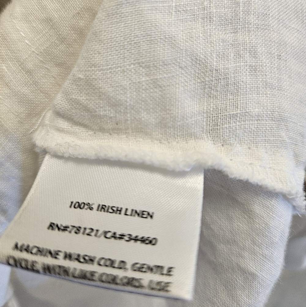 Eileen Fisher White Button Down Top Irish Linen Womens - Picture 5 of 6